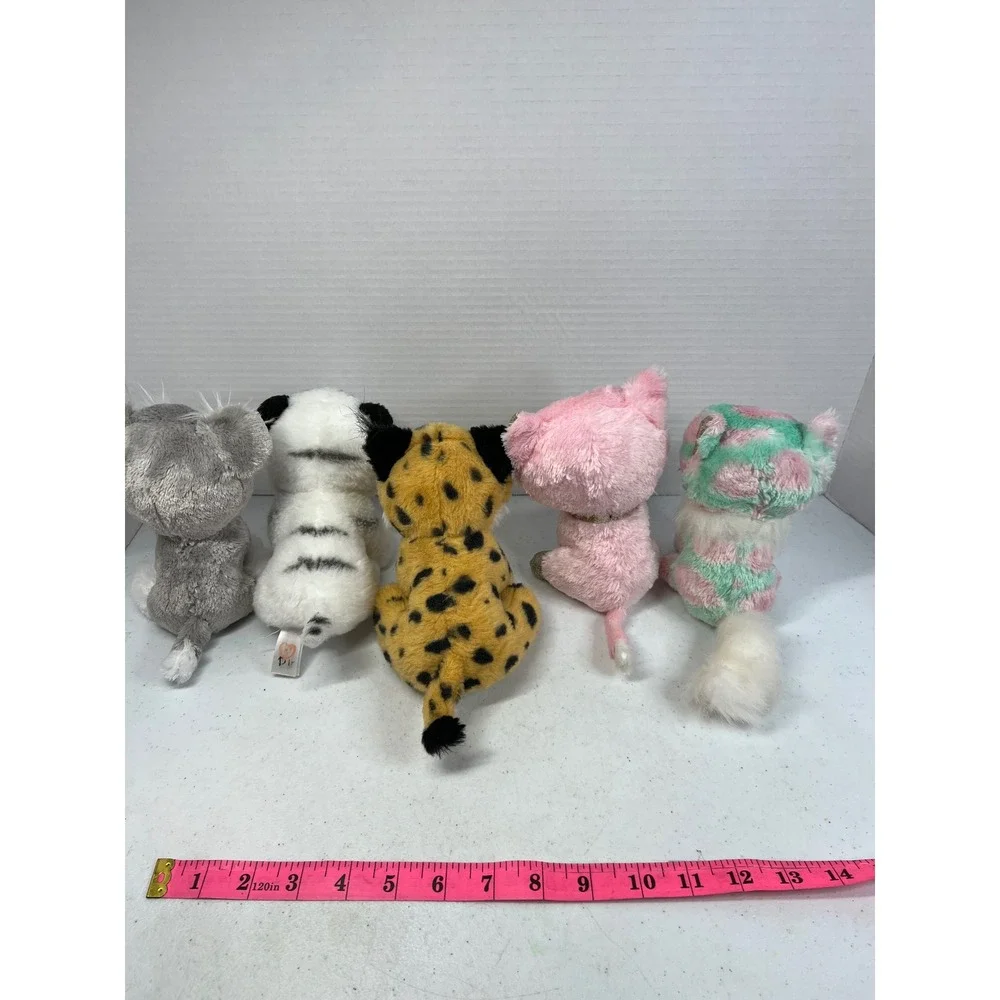 Ty Beanie Boos Lot 5 Plush Whiskers Tundra Larry Fiona Opal Glitter Eyes 6 Inch